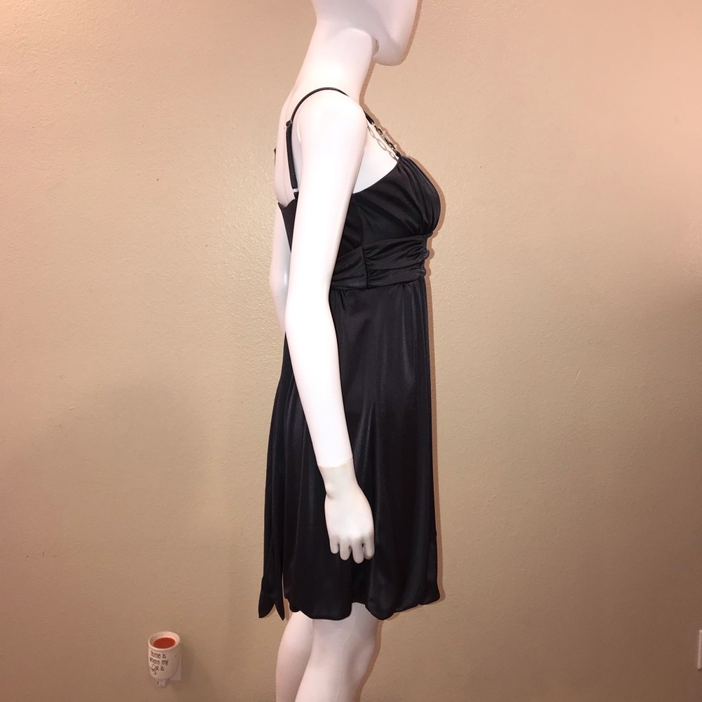 BCX Formal Mini Dress Size M Dark Grey Sleeveless Balloon Hemline - Picture 8 of 14